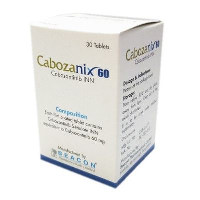 Beacon  Cabozantinib XL-184 Cabozanix   60mg*30 tabletten Nierkanker, schildklierkanker, leverkanker, weke delen sarcoom, niet-kleincellige longkanker, prostaatkanker, borstkanker, eierstokkanker